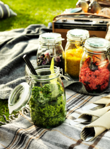 Bocal avec couvercle en verre transparent