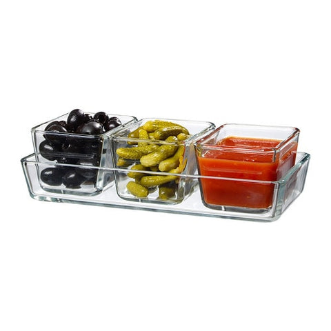 Plat à four/de service, lot de 4, Verre transparent
