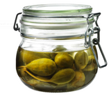Bocal avec couvercle en verre transparent