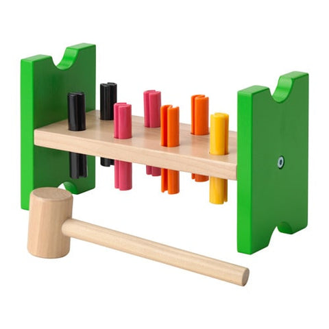 Jeu chevilles et marteau, multicolore